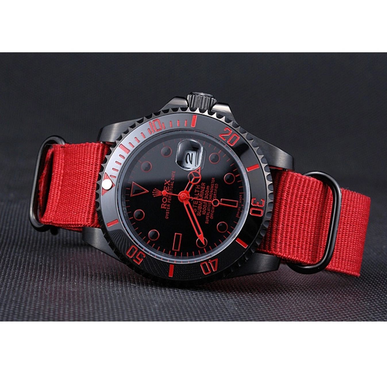 Rolex copies cheap Strap Nylon Red Rolex 622010 Stealth Submariner 0527